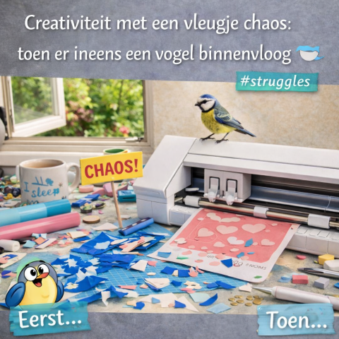 Creatief moment met een vogel